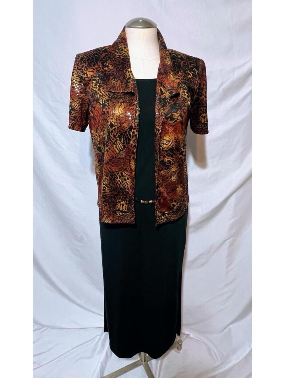Miss Dorby Women’s 2 Piece Dress Size 10P Jacket 8P Animal Print